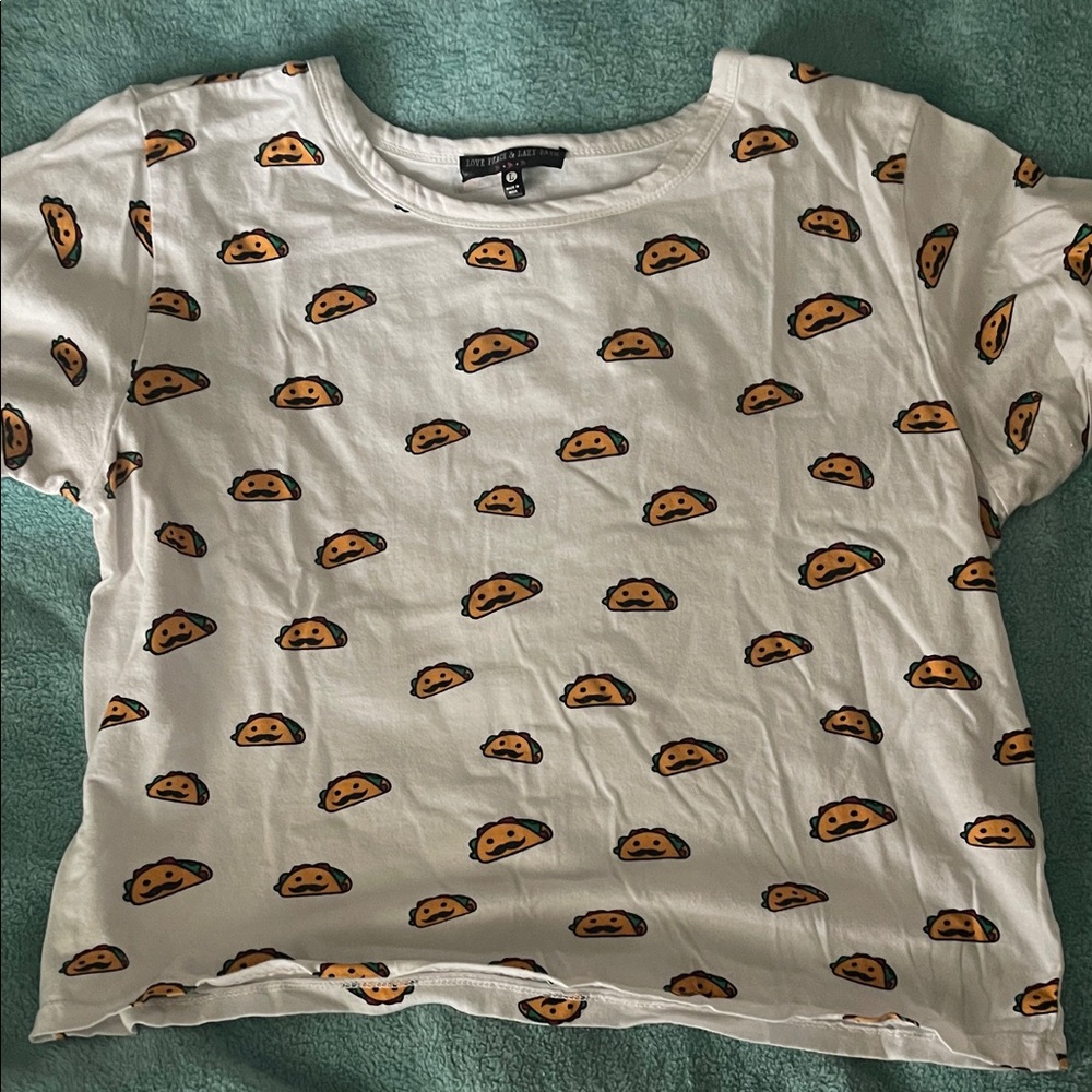 Taco Print White T-Shirt